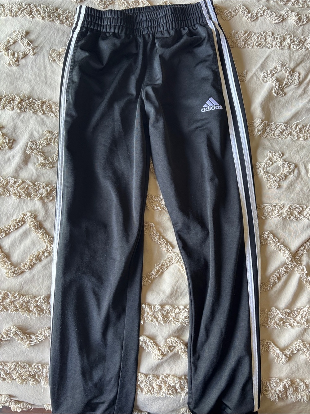 adidas Black Sweatpants with White Side Stripes